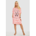 Нічна сорочка в смужку, колір рожево-білий, 238R15022 XXXL, 54, XXXL