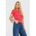 Футболка жіноча в рубчик, колір темно-кораловий, 238R123-2 Ager, XS, 42, XS