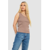 Майка жіноча в рубчик, колір темно-бежевий, 238R117 Ager, XL, 50, XL