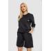 Костюм жіночий однотонний, колір чорний, 238R116-2 Ager, XL, 50, XL
