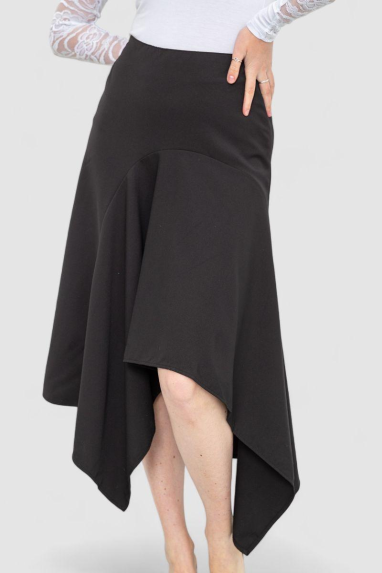 Спідниця однотонна, колір чорний, 244R270 XS, 42, XS