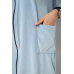 Халат жіночий велюровий на блискавці, колір блакитний, 238R101 XL, 50, XL