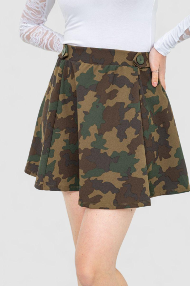 Спідниця, колір хакі, 244R268-1 XL, 50, XL