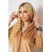 Халат жіночий велюровий на блискавці, колір бежевий, 238R101 XXL, 52, XXL