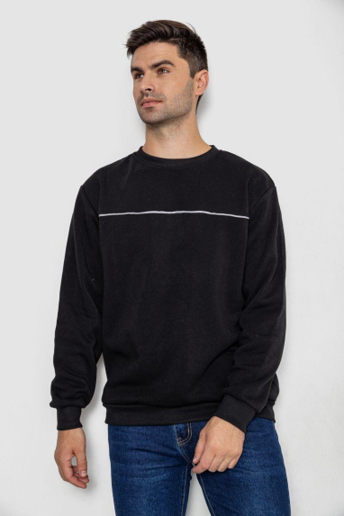 Батник чоловічий на флісі, колір чорний, 244R2556 XXXL, 54, XXXL