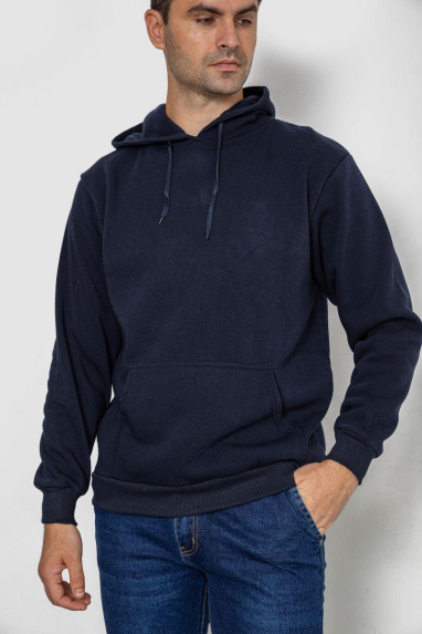 Худі чоловічий на флісі з капюшоном, колір темно-синій, 244R2517 XXL, 52, XXL