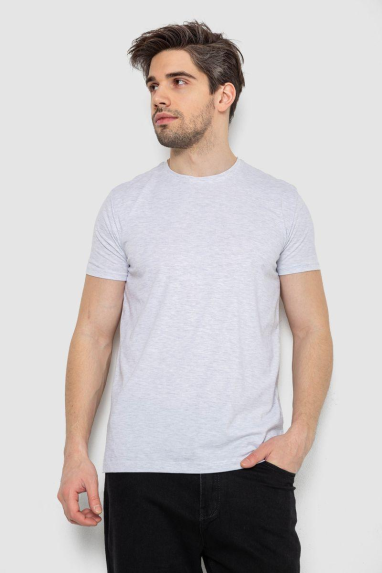 Футболка чоловіча однотонна базова, колір світло-сірий, 244R2410 Ager, XXXL, 54, XXXL