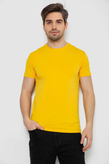 Футболка чоловіча однотонна базова, колір жовтий, 244R2407 Ager, XXL, 52, XXL