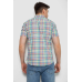 Сорочка чоловіча в клітку, колір блакитний, 214R842 XXL, 52, XXL