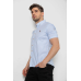 Сорочка чоловіча в смужку, колір біло-блакитний, 214R835 5XL, 58, 5XL