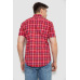 Сорочка чоловіча в клітку, колір червоний, 214R831-1 XL, 50, XL