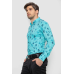 Сорочка чоловіча з принтом, колір бірюзовий, 214R812 XL, 50, XL