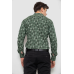 Сорочка чоловіча з принтом, колір хакі, 214R808 XXL, 52, XXL