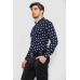 Сорочка чоловіча з принтом, колір синій, 214R807 XXL, 52, XXL