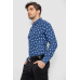 Сорочка чоловіча з принтом, колір джинс, 214R807 XXL, 52, XXL