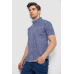 Сорочка чоловіча з принтом, колір джинс, 214R806 XXL, 52, XXL