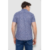 Сорочка чоловіча з принтом, колір джинс, 214R806 XXXL, 54, XXXL