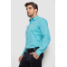 Сорочка чоловіча з принтом, колір бірюзовий, 214R7401 6XL, 60, 6XL