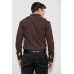 Сорочка чоловіча з принтом, колір коричневий, 214R7365 XL, 50, XL