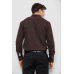 Сорочка чоловіча з принтом, колір коричневий, 214R7365-1 XL, 50, XL