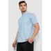 Сорочка чоловіча однотонна, колір блакитний, 214R7346 XXL, 52, XXL