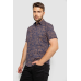 Сорочка чоловіча з принтом, колір темно-синій, 214R7331 XL, 50, XL