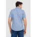 Сорочка чоловіча з принтом, колір блакитний, 214R7306 XXXL, 54, XXXL