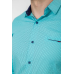 Сорочка чоловіча з принтом, колір бірюзовий, 214R7170-1 XL, 50, XL