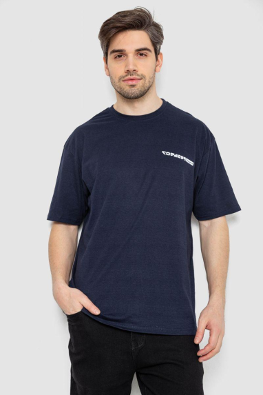 Футболка чоловіча з принтом, колір темно-синій, 244R2127 Ager, XL, 50, XL