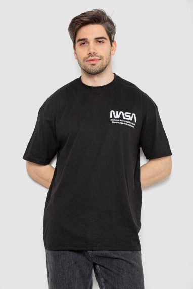 Футболка чоловіча з принтом, колір чорний, 244R2125 Ager, XL, 50, XL