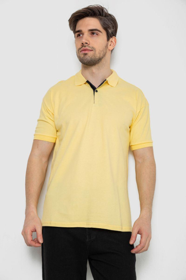 Поло чоловіче однотонне, колір жовтий, 244R2123 XL, 50, XL