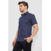 Сорочка чоловіча з принтом, колір синій, 214R7130-1 XXL, 52, XXL