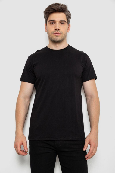 Футболка чоловіча базова, колір чорний, 244R20603 Ager, XXL