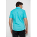 Сорочка чоловіча однотонна, колір бірюзовий, 214R7118 XXL, 52, XXL