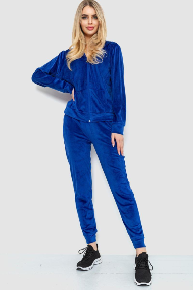 Спорт костюм жіночий велюровий, колір електрик, 244R20304 XL-XXL