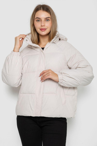 Куртка жіноча демісезонна, колір світло-бежевий, 244R2025-5 52, XXL