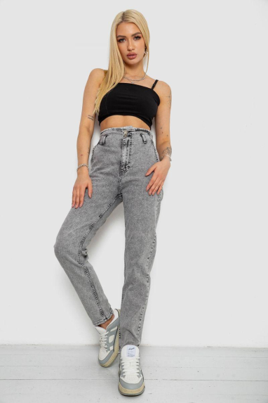 Джинси жіночі Mom-fit, колір сірий, 244R1640S20 XS, XS, 42