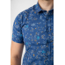 Сорочка чоловіча з принтом, колір джинс, 214R6917-9 XL, 50, XL