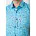 Сорочка чоловіча з принтом, колір блакитний, 214R6917-9 XXL, 52, XXL