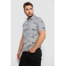 Сорочка чоловіча з принтом, колір сірий, 214R6917-88 XL, 50, XL