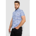 Сорочка чоловіча з принтом, колір блакитний, 214R6917-88 XXXL, 54, XXXL