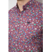 Сорочка чоловіча з принтом, колір бордовий, 214R2699 XL, 50, XL