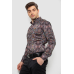 Сорочка чоловіча з принтом, колір чорний, 214R2684 XXL, 52, XXL