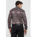 Сорочка чоловіча з принтом, колір чорний, 214R2684 XXL, 52, XXL