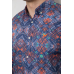 Сорочка чоловіча з принтом, колір синій, 214R2684 XXL, 52, XXL