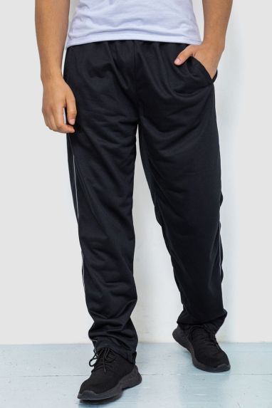 Спорт штани чоловічі, колір чорний, 244R0668 5XL, 58, 5XL