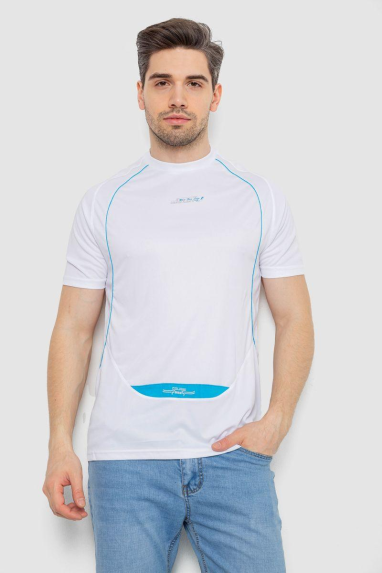 Футболка чоловіча з принтом, колір білий, 244R0508 Ager, XXL, 52, XXL
