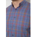 Сорочка чоловіча в клітинку, колір джинс, 214R1255 5XL, 58, 5XL