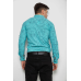 Сорочка чоловіча з принтом стрейч, колір бірюзовий, 214R1054 XL, 50, XL