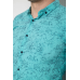 Сорочка чоловіча з принтом стрейч, колір бірюзовий, 214R1054 XXL, 52, XXL